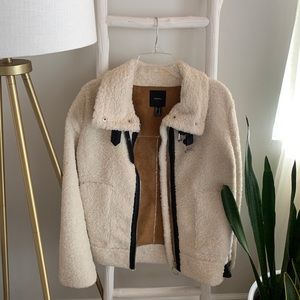 ❌SOLD❌WORN TWICE Sherpa Moto Jacket